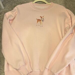 Hollister Light Pink Sweatshirt with Deer Design